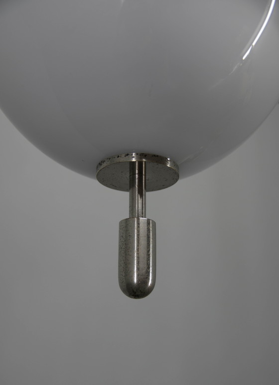 Image 1 of Art Deco Tubular Nickel Plated Chandelier, 1920S, Restored