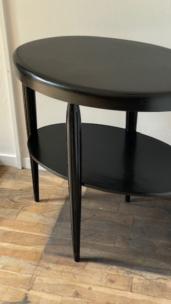 Image 1 of Art Deco Black Wood Console Table