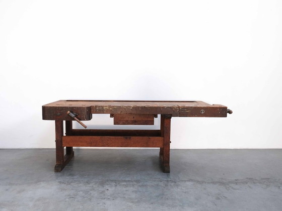 Vintage "Ulmia" Workbench Planing Bench Loft Design, Sideboard, Wood, Brown (photo 8 of 13)