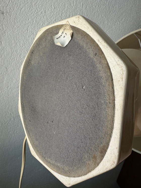 Image 1 of Beige glazed ceramic lamp from the '80s