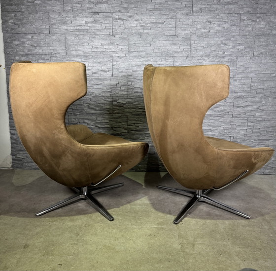 2x Leolux Caruzzo con 1 Pouf Pelle Nubuck – Poltrone, Alluminio (photo 7 of 15)