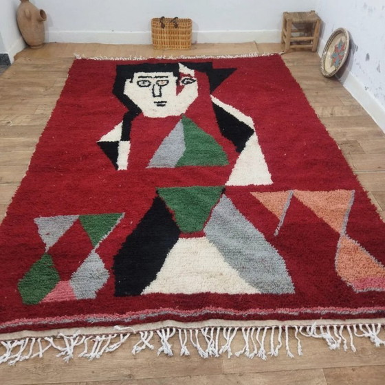 Image 1 of 🌹 The Red Soul of the Atlas – Berber Wool Rug (One-of-a-Kind)  290 × 200 cm🌹