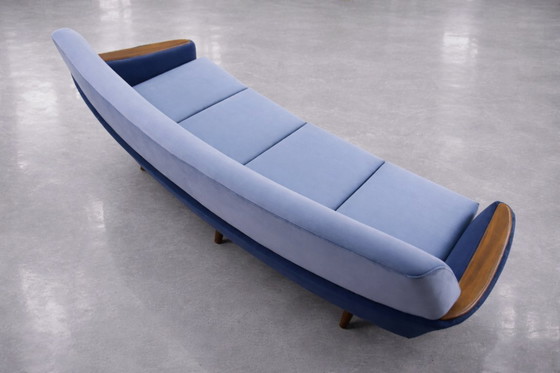 Image 1 of Vintage Mid-Century Scandinavian Modern Blue Velvet Living Room Set by Holm Fabriker AB, Set of 2, 1960s