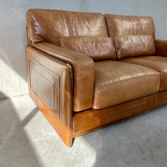 Image 1 of Baxter Arcon Sofa aus Büffelleder, italienisches Design, Marco Milisich, 1980