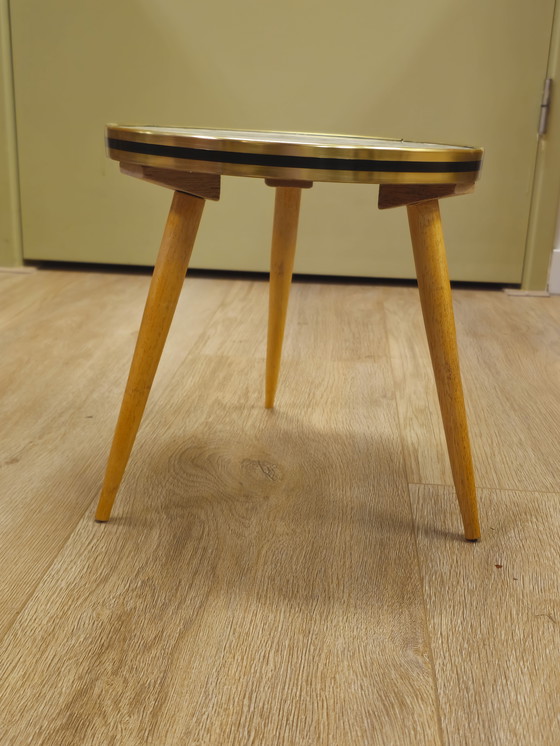 Image 1 of Vintage Marmer Plantentafeltje Tafeltje Bijzettafeltje 