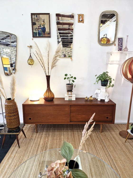 Image 1 of Vintage lowboard / sideboard teak 70s round handle