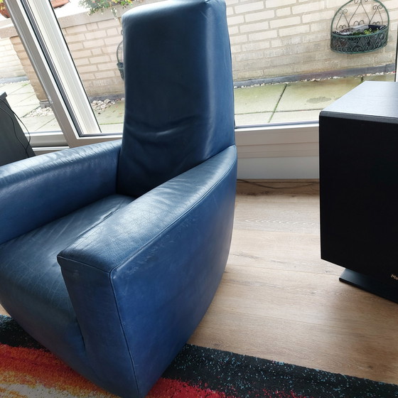 Image 1 of Fauteuil Longa - Gerard van den Berg Label Blauw Leer