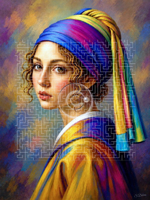 Vermeer 2026 Acryl-Leinwandgemälde / (60x80 Cm)