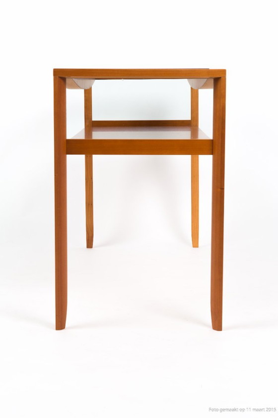 Image 1 of Catalan cherry wood glass table