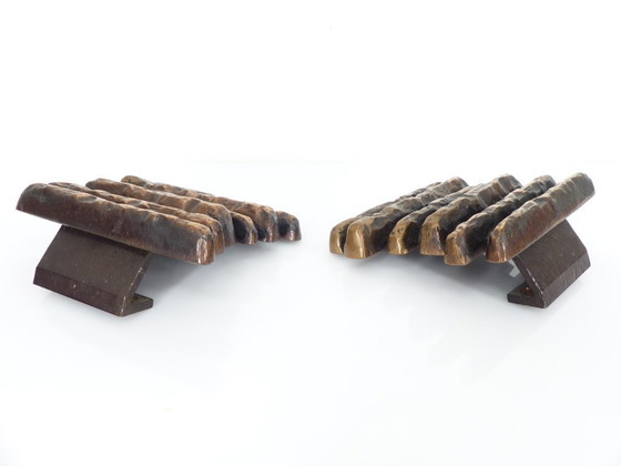 Image 1 of Maniglie brutaliste in bronzo per porte, Alpan, Germania, 1970 ca.