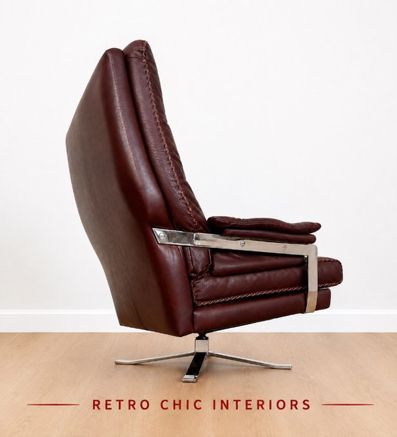 Vintage Retro Arne Norell Lounge Chairs & Stools in Burgandy Leather – Armchairs (photo 13 of 13)