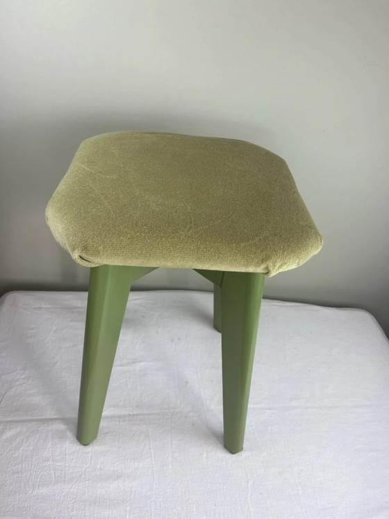 Vintage stool – Wood, Velvet (photo 10 of 11)