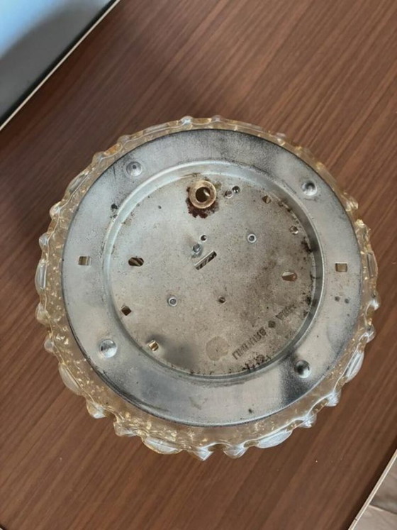 Limburg Wandleuchte mit strukturierter Pressglaskuppel, Deutschland, 1970er Jahre, Wandleuchten, Transparent (Foto 4 von 6)