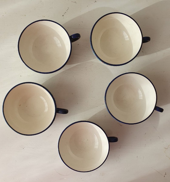 Set 5 Antieke Longwy Kop & Schotels–ca 1930–Perfecte Staat! – Decoratieve objecten, Ceramic (photo 5 of 17)