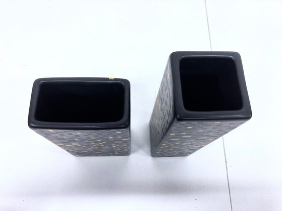 Image 1 of 2 vasi quadrati in ceramica di Steuler 80s design