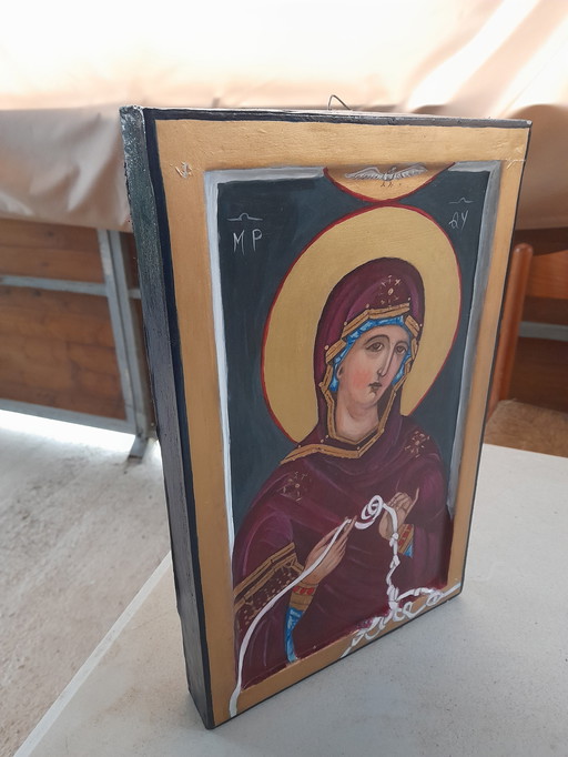 Handgemalte Ikone „Maria, die Knotenlöserin“