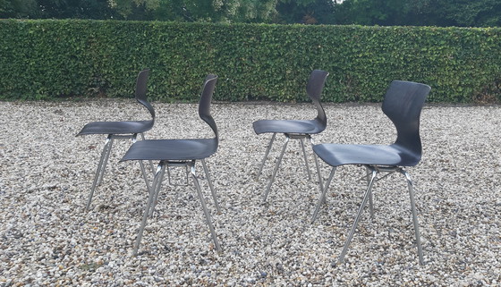 Image 1 of Set van 4 palisander eetkamerstoelen Flötotto Mid Century Design 