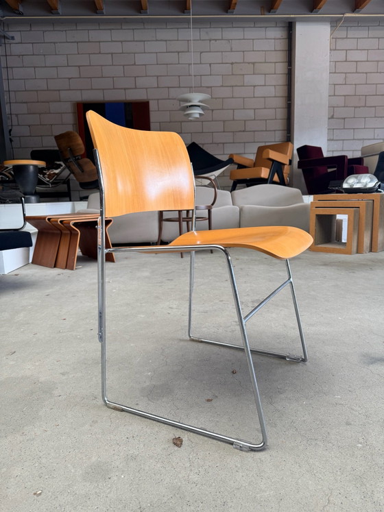 Set of 4 Howe 40/4 chairs, Dining chairs, Wood, Chrome, Brown (photo 10 of 15)