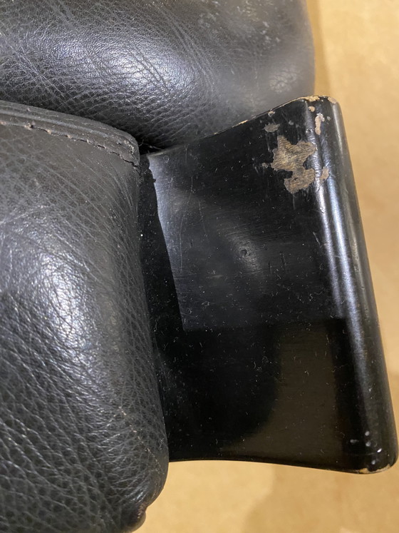 Image 1 of 1 Zwarte leren fauteuil