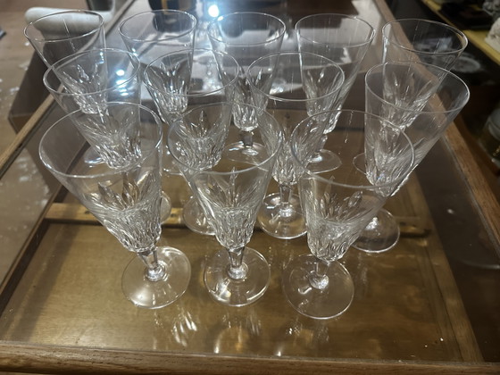 12 champagneglazen - Baccarat kristal, Carcassonne patroon - Uitstekende staat – Glazen & Karaffen, Crystal (photo 11 of 12)