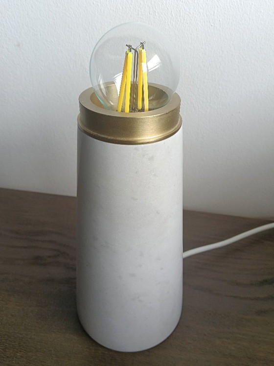 Design For The People Glossy White Table Lamp – Glass, Marble (photo 5 of 6)