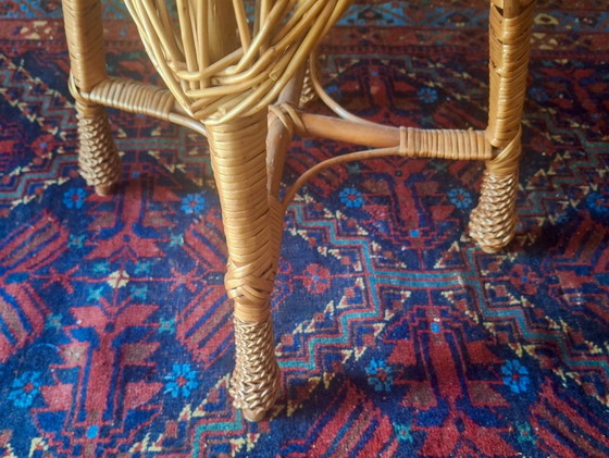 Circular Bamboo and Faux Marble Coffee or Wine Table, 1960s – Coffee tables (photo 3 of 7)