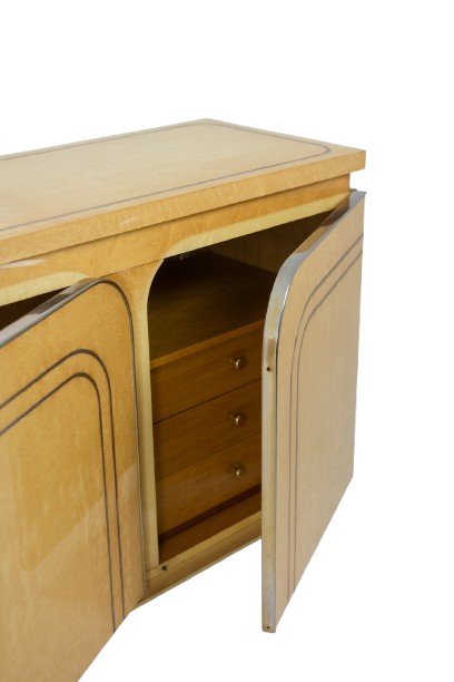 Image 1 of Aparador de madera de abedul de cuatro puertas, década de 1970