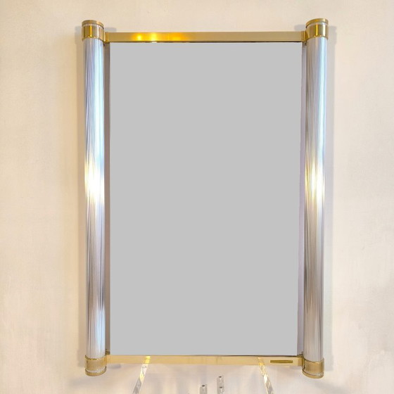 Image 1 of ✨💎 Pierre Vandel Paris - Très beau et rare grand miroir design 1970’s signé Pierre Vandel Paris ✨💎