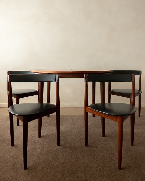 Ensemble de Salle à Manger Roundette Mid Century en Teck par Hans Olsen pour Frem Røjle, 1950s, Set de 5 (photo 6 of 25)