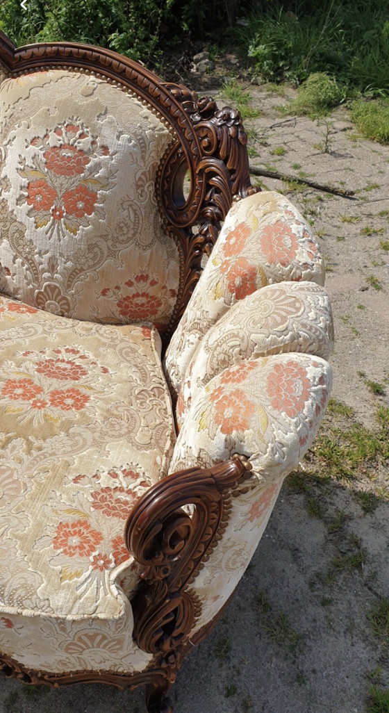 Image 1 of Italiaanse barok bank met fauteuils 