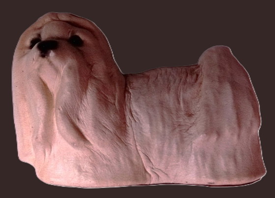 Image 1 of Shih Tzu in pelle artigianale di metà secolo – "Chateau Leather" (Canada)