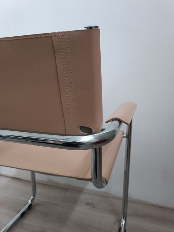 Freischwinger-Sessel Bauhaus Italien 1980er Jahre – Metal, Leather (photo 10 of 15)