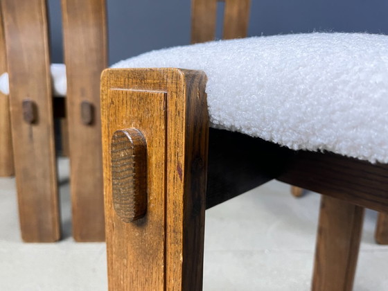 Image 1 of Set di 6 sedie da pranzo brutaliste, anni '60