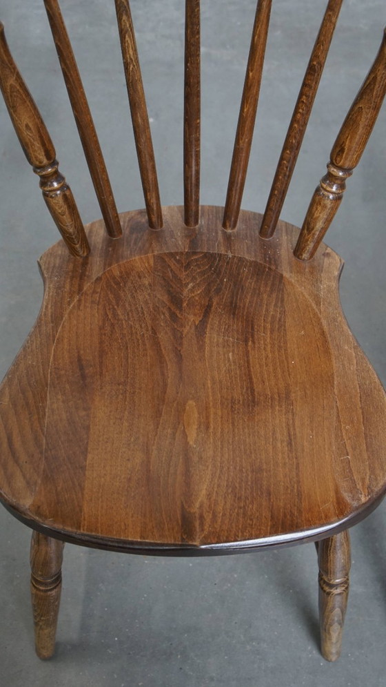 Image 1 of 2 x Antique Dutch slatted wooden chair