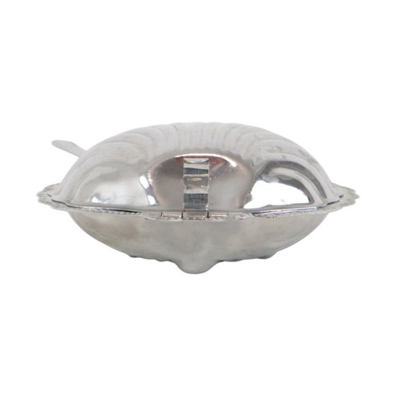 Vintage Coquille Schelp Boterschaal – Tafelaccessoires, Glass, Chrome (photo 6 of 12)