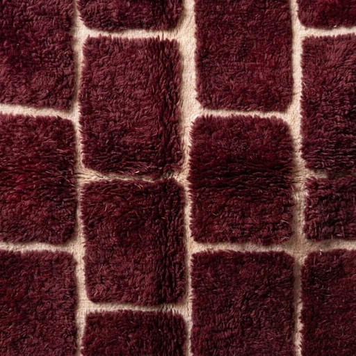 Grand tapis Berbère en laine naturelle sur mesure bordeaux 3/4 m – Aime Té, vloerkleden en tapijten, Wool (photo 2 of 8)