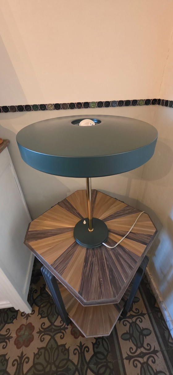 Philips Table lamp, dark green and brass, Lampes, Métal, Laiton, Vert, Mid Century Modern (photo 7 sur 9)
