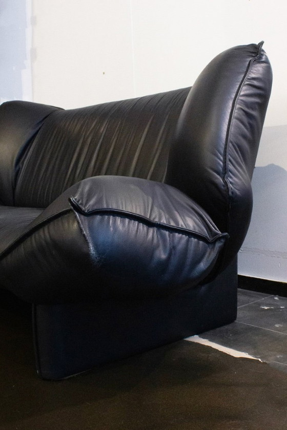 Image 1 of Divano in pelle blu scuro 'Tango' di Jan Armgardt per Leolux