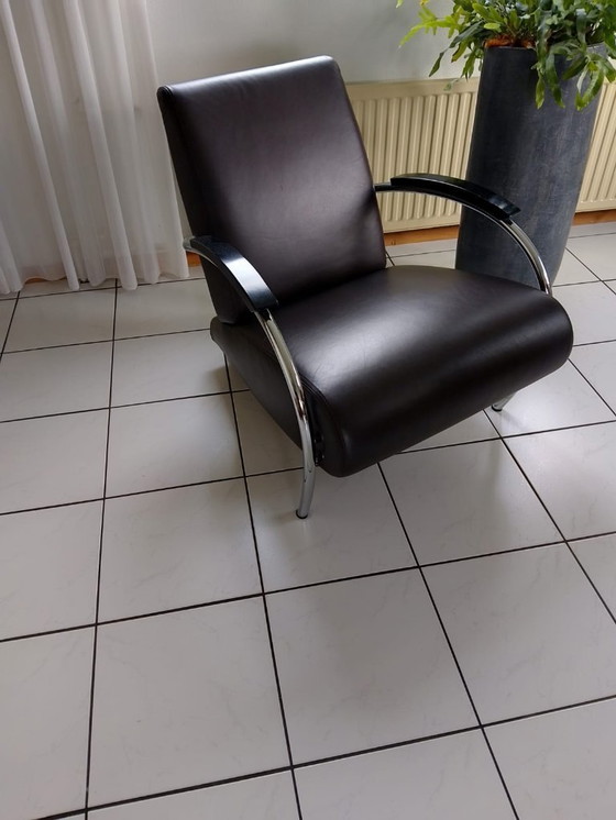 Image 1 of Set van 2 Gelderland 5470 designfauteuils - Serene 550 leer - topstaat