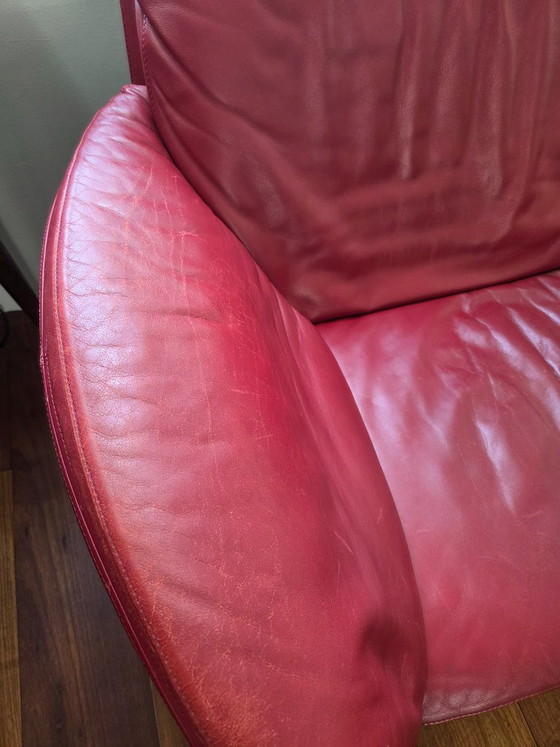 Original Leolux Bora design sofa (Axel Enthoven), Vintage Leather, 2 seaters, Red (photo 2 of 6)