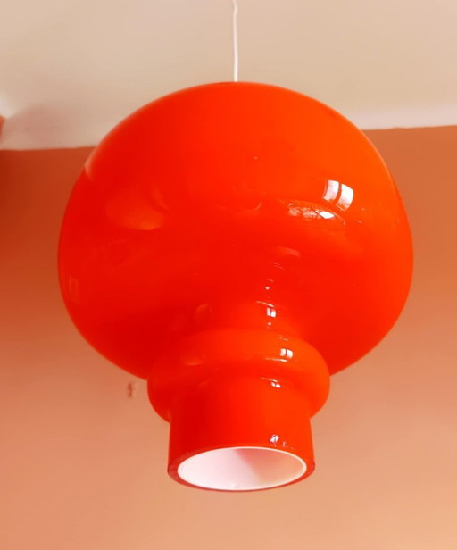 2x orange pendant lights by Hans-Agne Jakobsson, 1960