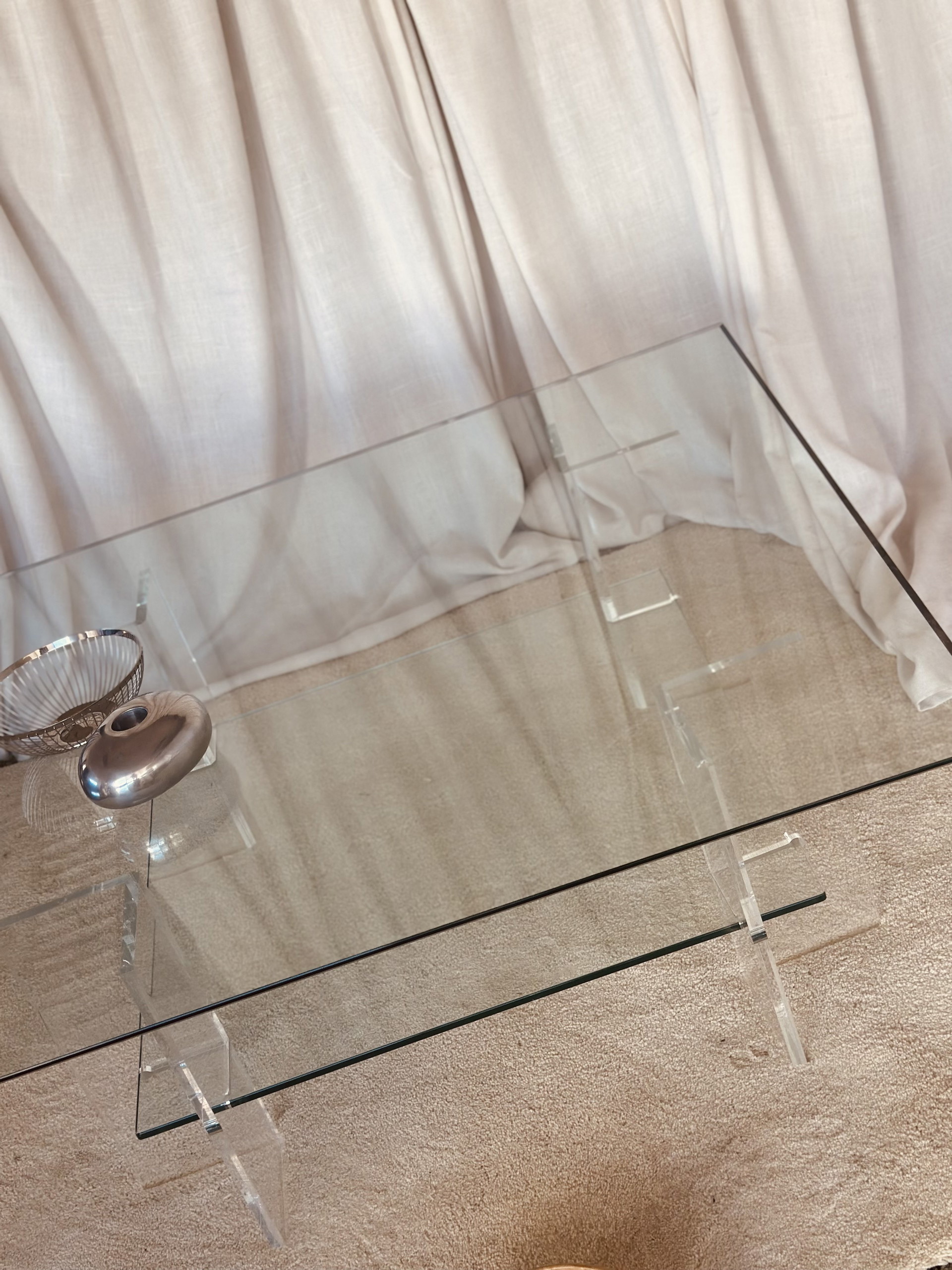 Glass Coffee Table Vintage Design Plexiglass Midcentury | €405