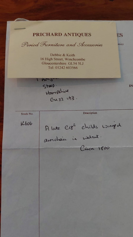 Image 1 of Antique Child Wing Chair 