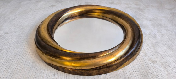 Image 1 of 💎✨ Grote ronde Victoriaanse Engelse spiegel – Verguld hout & facetgeslepen glas – Verzamelobject ✨💎