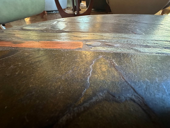 Image 1 of Paul Kingma coffee table. 1980s. With brass and ceramic.