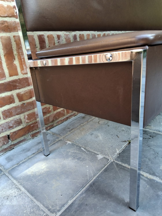 Lange Kistbank In Skaileer Jaren 70 – Bankjes, Metal, Chrome (photo 6 of 15)
