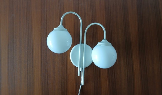 Wall light, Ball lamp - Space Age, 1970s, Vintage, Elco Lite, Metal, White (photo 6 of 7)