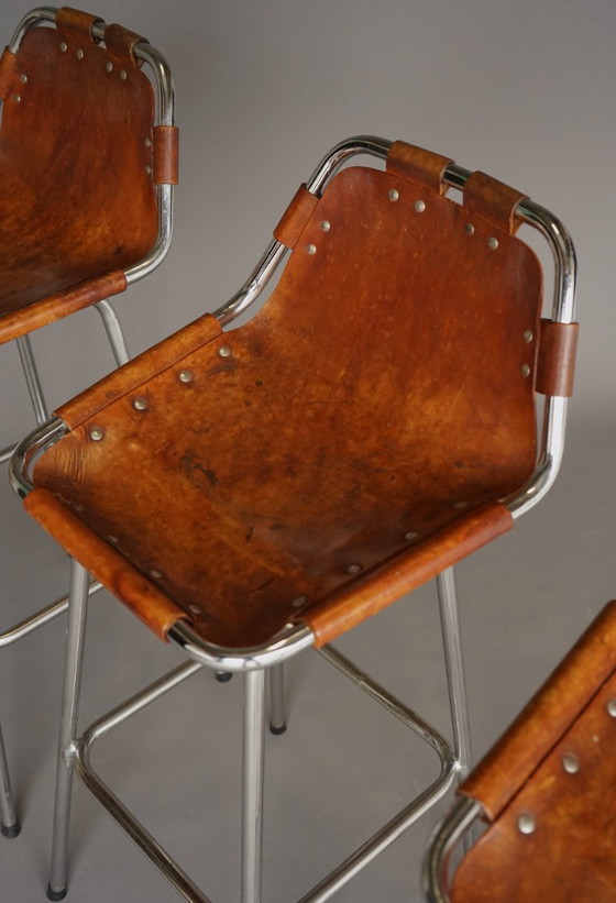 Image 1 of Sgabelli da bar attribuiti a Dal Vera per Charlotte Perriand/Les Arcs, anni '60, set di 4