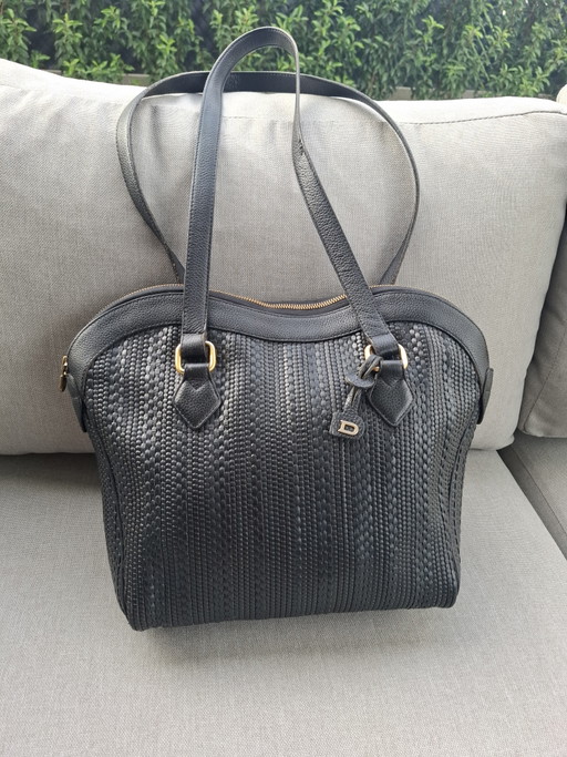 Wunderschöne Vintage Delvaux Parsac Umhängetasche – Schwarzes Toile de Cuir