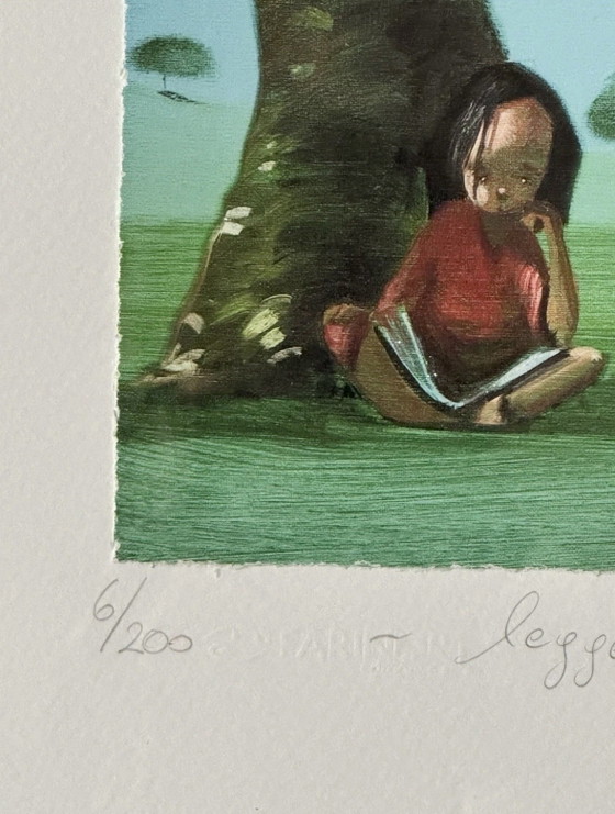 Giclée-schilderij van Diego Santini, 35x35 cm, lichtgewicht! Ingelijst. – Giclée Prints, Paper, Wood (photo 3 of 7)